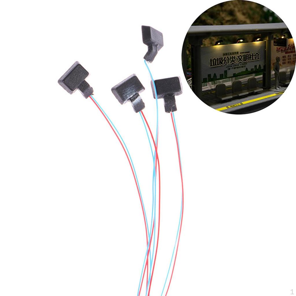 4 Pieces Miniature Pillar Lamp Outdoor Lighting Model Stable Accessories Multifunctional Sand Table