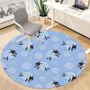 1PC Sheep Yarn Pattern Office Round Area Rug, Mat Suitable For Office, Under Office Chairs Bedroom Living Room Home Decor, Room Deco