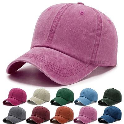 European and American Washed Caps, Baseball Caps, Soft Top Caps, Men's and Women's Casual Retro Embroidery Coating, Washed Cotton