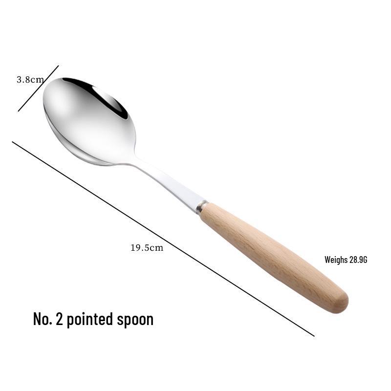 Japanese Wooden Handle Stainless Steel Cutlery Set - Knife, Fork, Spoon for Western Cuisine