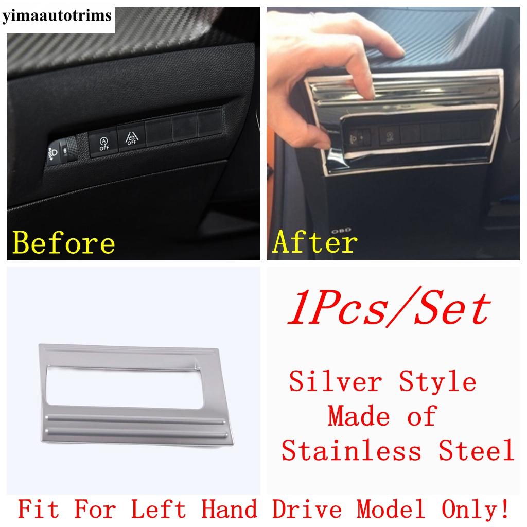 

For Peugeot 2008 - Head Light Lamp Control Frame / Armrest Window Lift Switch Panel Cover Trim Interior Accessories Model B