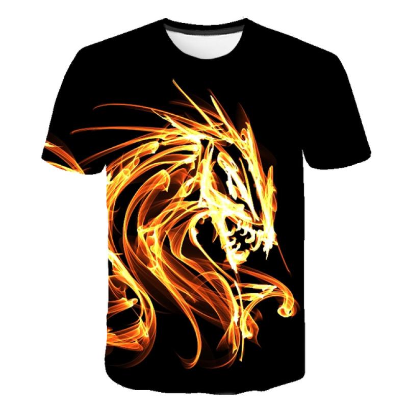 6 M-14 T Kinder Flamme Baby Jungen Und Mädchen Kleidung Sommer 3D Cartoon Kurzen Ärmeln T-shirts Mode lässig Runde Kragen Kleidung