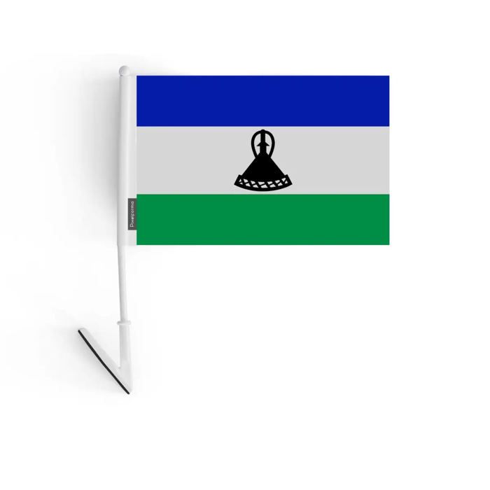 Drapeau Adhésif - Lesotho - 14 X 21 Cm - Polyester Résistant - Léger - Recto/verso
