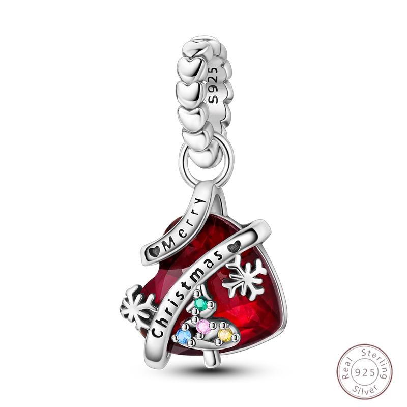 Christmas Charm Bead Pendant Copper Christmas Elk Santa Snowman Claus Charm Fit Original Bracelet Women Diy Jewelry