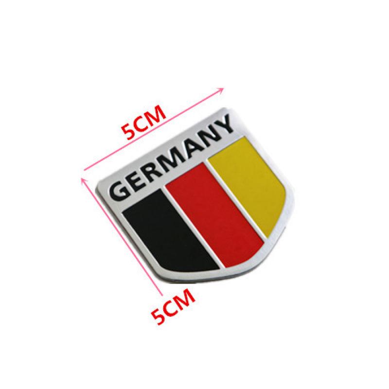 Emblème de voiture Drapeau allemand: Autocollant Métal & Aluminium pour Coffre et Arrière