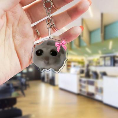 Portachiavi a forma di criceto triste, anello portachiavi per accessori, borsa, ciondolo divertente, portachiavi, gioielli, regali per fan