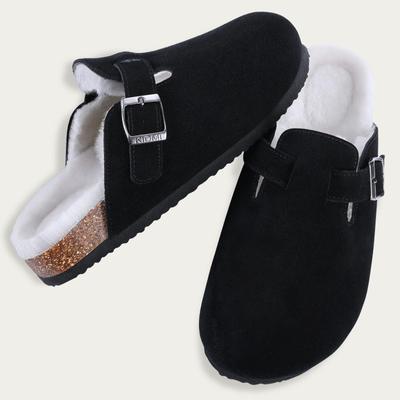 Fashion Comwarm Fur Clogs For Women Men Winter Home Cork Mules Fuzzy Slippers Short Plush Potato Shoes Indoor Outdoor Warm Zuecos Mujer