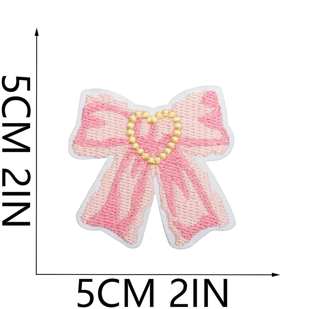 Love Letter Embroidery Cloth Sticker Pink Couple Clothing Decorative Patch Sticker Bow Bear Computer Embroidery Label Heat Transfer