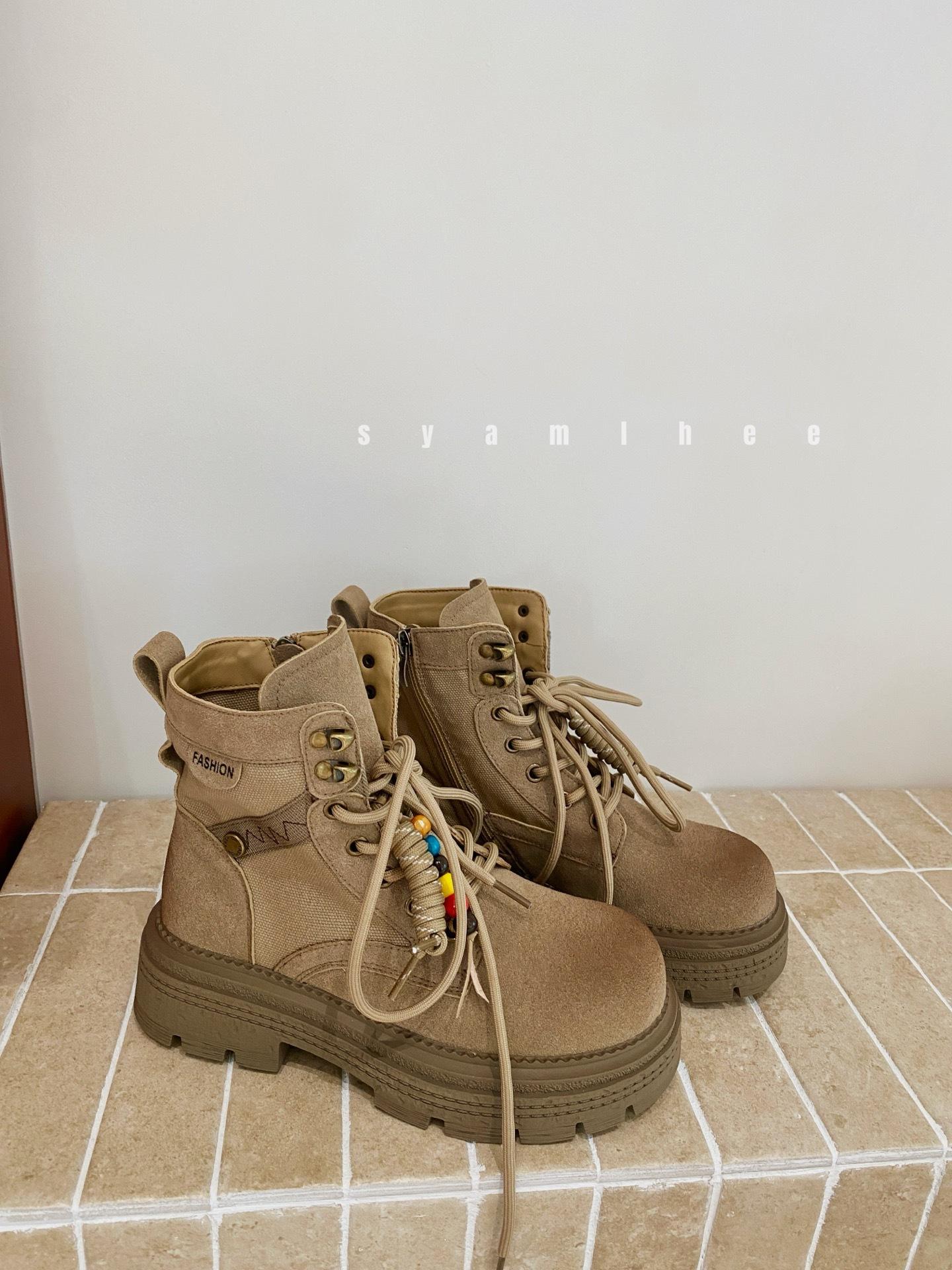 

Ретро ботинки Мартин на толстой подошве с увеличением высоты женские 2025 осень новые дышащие уличные спортивные и повседневные универсальные ботинки короткие ботинки 39