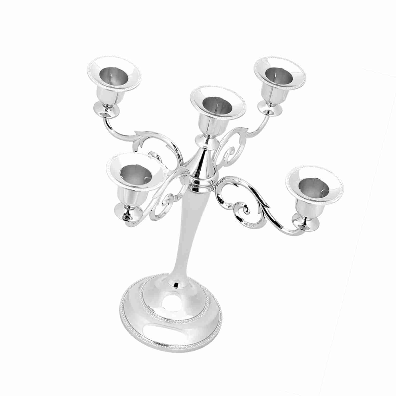 5-латунный винтажный подсвечник из металла, подставка для свечей, свадебный декор для дома, серебро