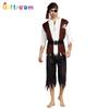 Stylish Pirate Costume For Men With Impressive Belt And Beard For Halloween Parties