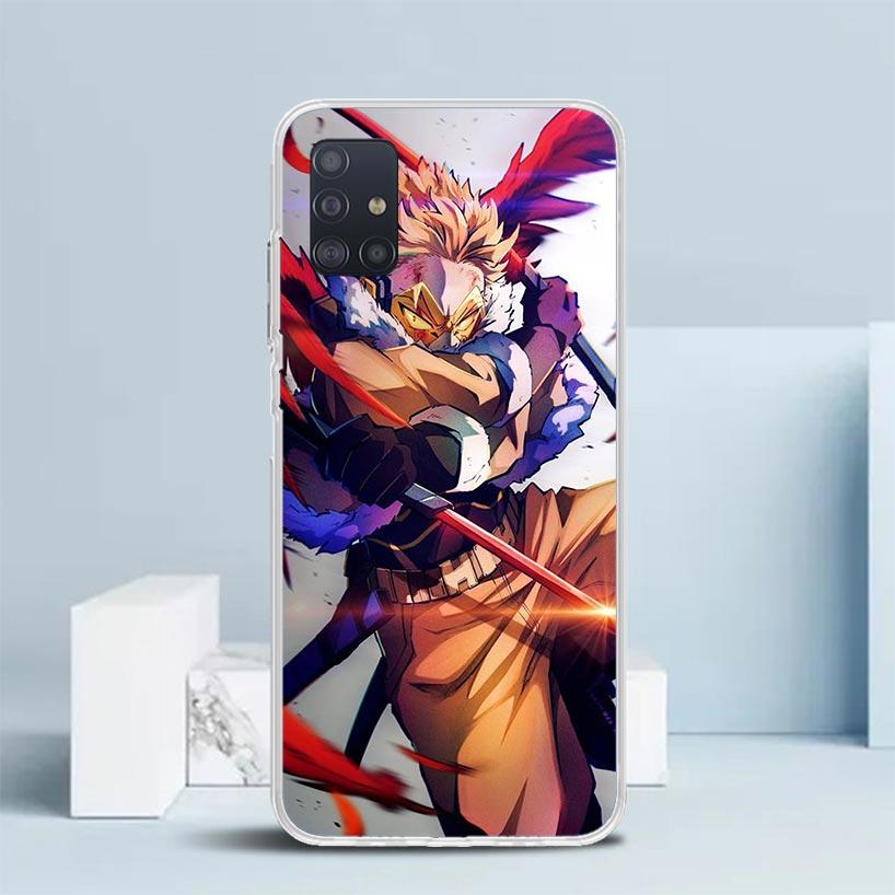 Hawks MHA My Hero A-Academy Soft Cover for Samsung Galaxy A12 A22 A32 A52 A72 A02S Phone Case Note 20 Ultra 10 S10 Plus A51 A71
