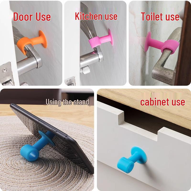 Silicone Anti-Collision Door Knob Pad & Wall Protector Set