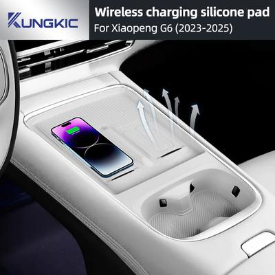 Central Control Wireless Charging Silicone Pad Anti-slip Water Cup Holder For 2024 2025 Xpeng G6 Ert Pad Accessories