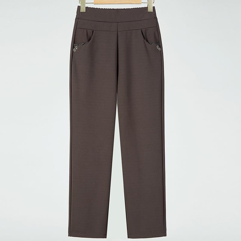 

Women s High-Waist Velvet Pants for Middle-Aged & Elderly: Cozy, Loose-Fitting Trousers for Spring, Autumn, Winter 2XL (105-115 jin)