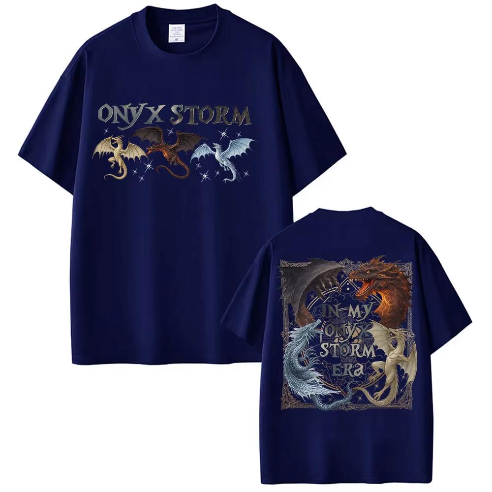 In My Onyx Storm Era 2 Fantasy Roman Drachenreiter T-Shirt Basgiath Kriegsakademie Vierte Schwinge Vintage reine Baumwolle Herren Damen T-Shirt