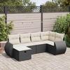 VidaXL Garden Lounge Set 6 Pcs with Cushions Black Braided Resin 3325582