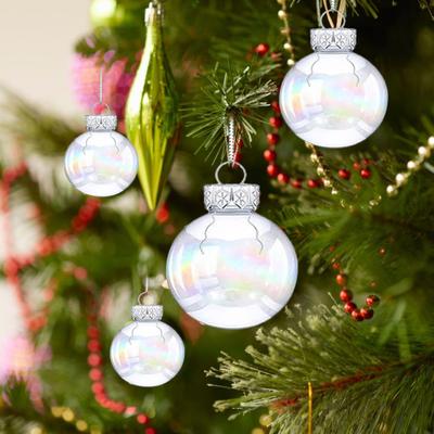 6/12Pcs 6CM Klar Leere Wiederverwendbare Weihnachten Ball Nachfüllbar Schillernden Bruchsicher Urlaub Dekoration Weihnachten Baum Hängen