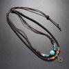 Multi-Layer Vintage Coin Pendant Leather Beaded Weaved Prayer Necklace Fashion Jewelry Gifts