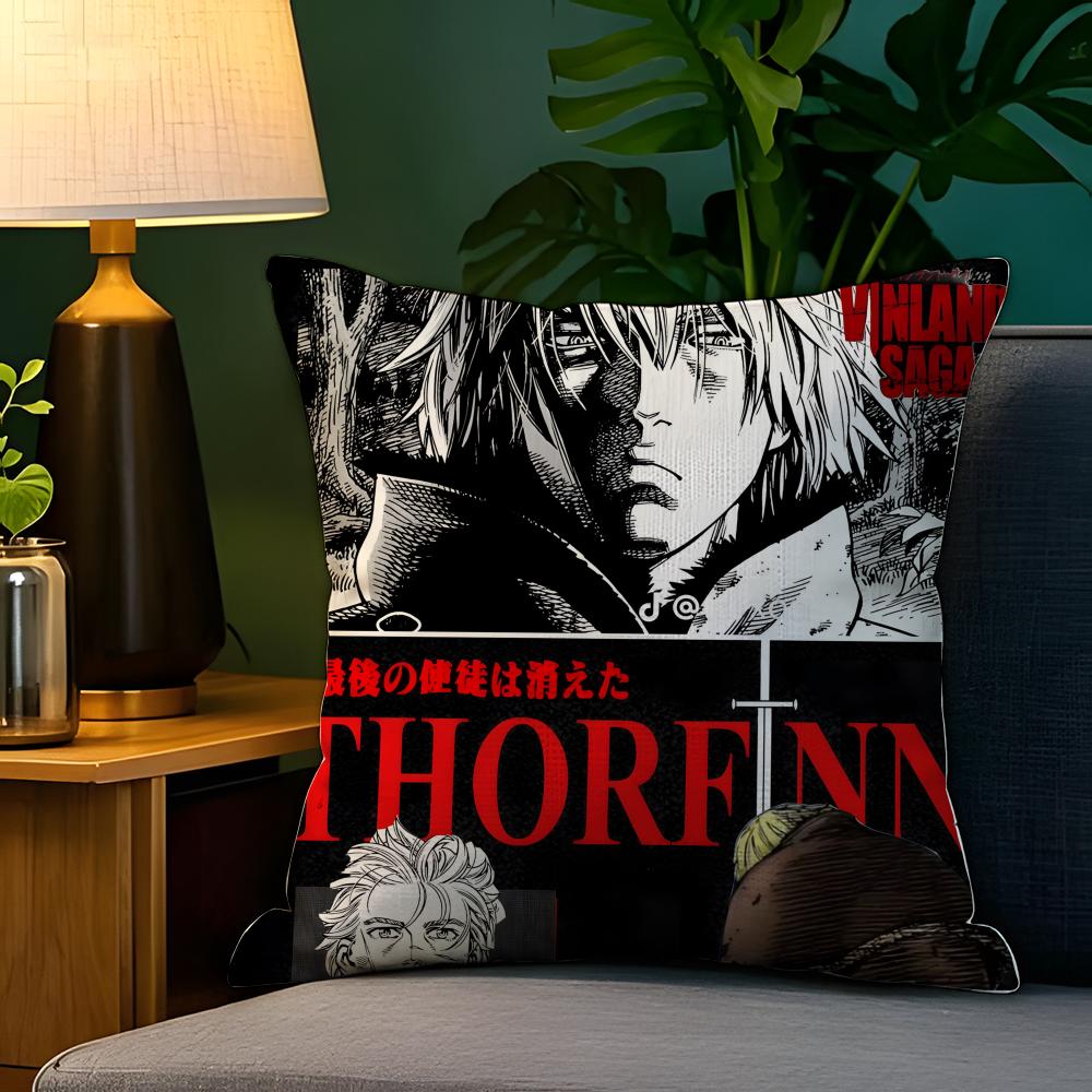 Cartoon Comic V-Vinland Sagapc 3 Pillow Case Natural Linen Pillow Case Double-Sided Decor Sofa Pillowcase Home Decor