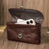 Sacoche de ceinture en cuir véritable pour téléphone pour homme Sac banane en cuir pleine fleur Sacoche de taille Pochette pour téléphone 6,9" pour iPhone 16 17 Pro Max