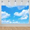 Blue Sky White Cloud Background Natural Landscape Home Party Decoration Backdrop Portrait Photography Banner Baby Shower Props
