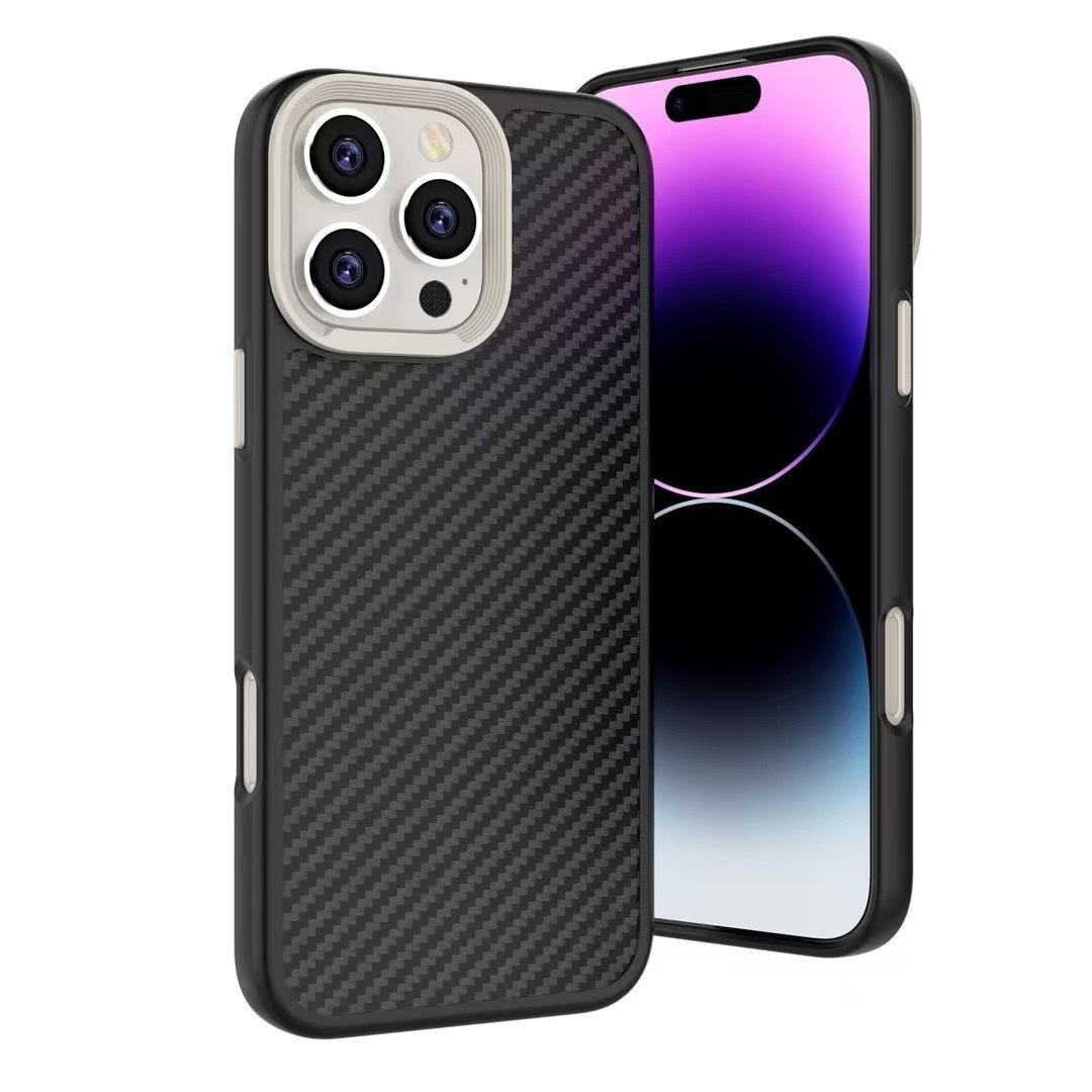 

Применимо к iPhone16promax Чехол для мобильного телефона из углеродного волокна, однотонный цвет Apple 15/14, силиконовая защита от падения Apple 11