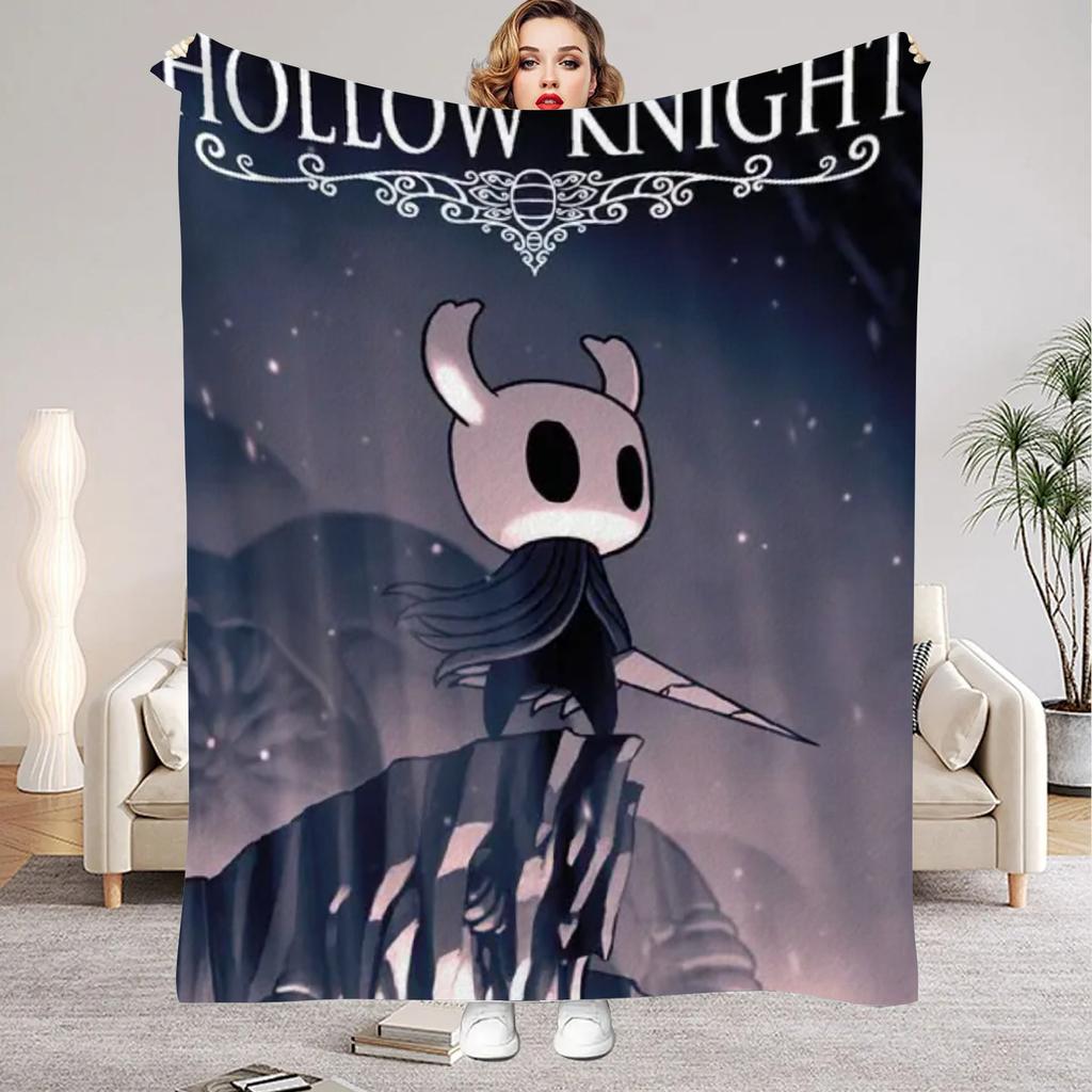 Hollow Knight Blanket Cartoon Game Printed Flannel Blanket for Home Living Room Bedroom Decor New Year Christmas Gift for Fans