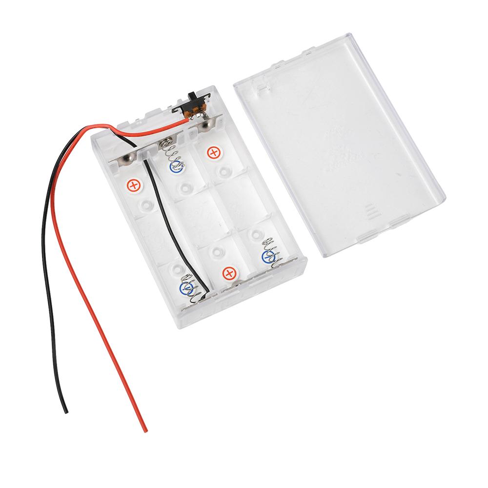 3 Battery Boxes In Parallel Series 21700 18650 Battery Box Transparent Frosted No Welding With Lid And Wire Headlight Power Box