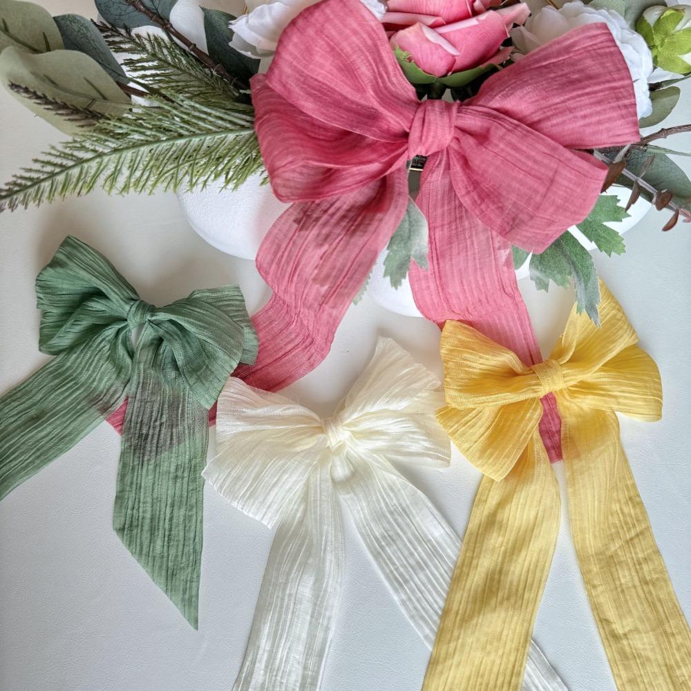 Elegant Striped Pleated Ribbons Simple Solid Color Chiffon Ribbons 5cm*5m Packaging Material Wedding Ribbons