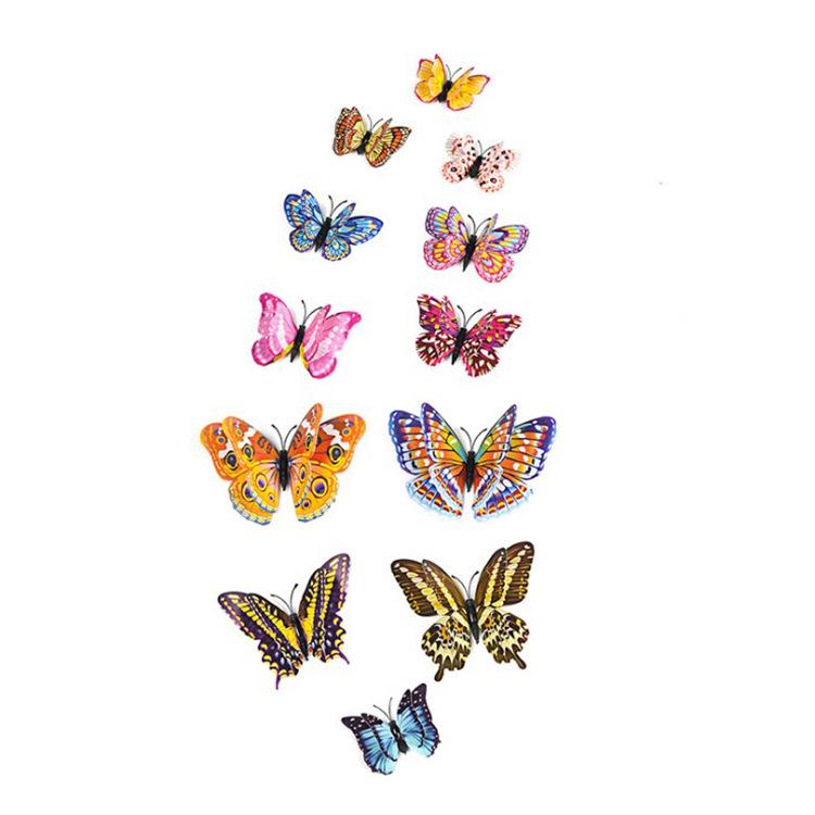 3D Luminous Double-Layer Magnetic Butterfly Wall Stickers for Indoor Decoration