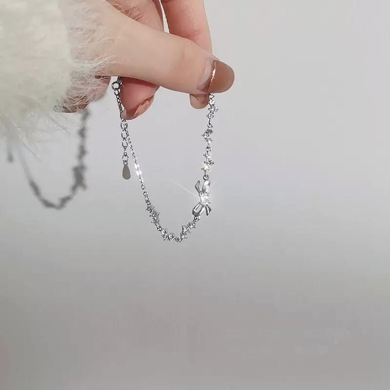 S925 Sterling Silver Korean Style Women's Bracelet - Perfect for Couples and Birthday Gifts