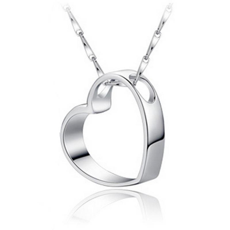 Temperament Female Korean Version, Concentric Edge Pendant, Heart Round Couple Men's and Women's Pendant Necklace