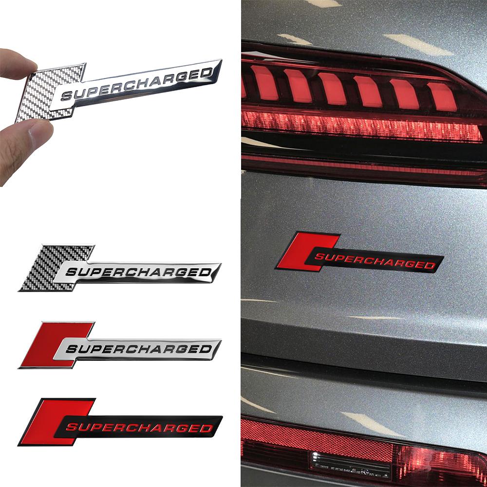 1/2pcs 3D Aluminum For sq SUPERCHARGED Badge Logo Car Body Rear Trunk Decoration Emblem Sticker Auto Modification Accessories