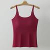 Solid Color Plus Size Camisole Tank Top For Women With Built In Anti Exposure Bra