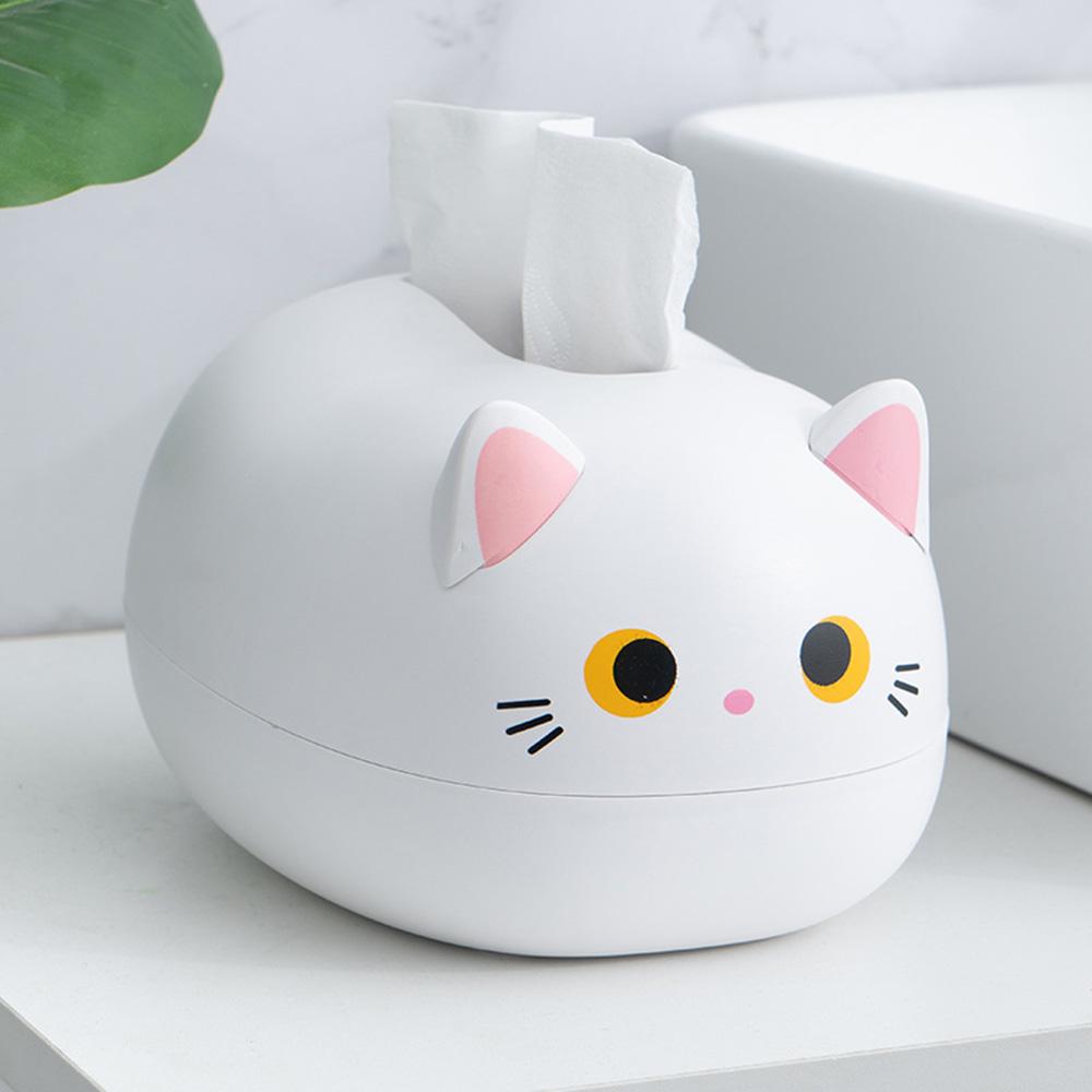 Cute Cat Tissue Box Desktop Toilet Paper Holder Toothpick Storage Box Storage Box Wc Paper Container Home Decoration For Gift