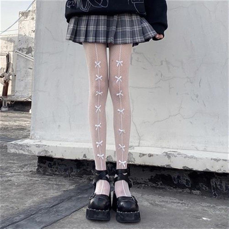 

New Hot Girl Bone Bow Socks Sreetwear Girls Black Sweet Cute Pantyhose 2