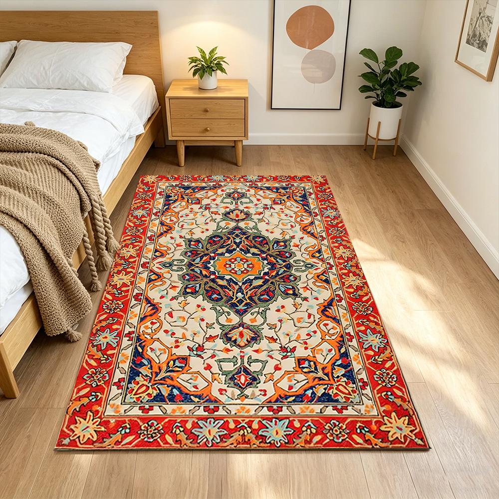 Elegant Floral Pattern Design Non-Slip Home Carpet Design for Office Decor Living Room Gift