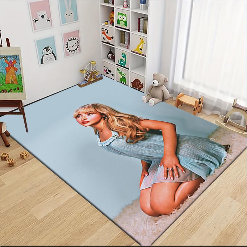 Blonde Blue Dress Carpet Rug Soft Washable Antislip Home Living Room Sofa Mats Personalized Christmas Rug