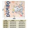 Dumbo Cartoon  Blankets Velvet Spring Autumn The Flying Elephant  Portable Warm Throw Blanket for Sofa Travel Plush Thin Quilt