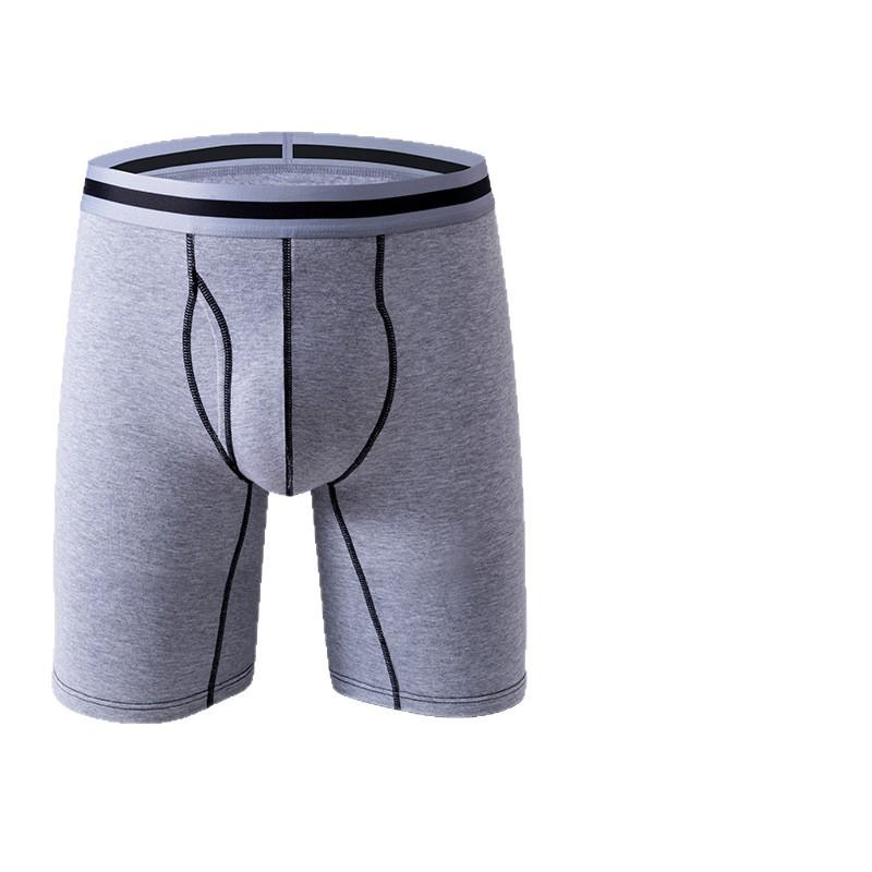 Men's European & American Pure Cotton Long Boxer Briefs - Plus Size Fitness Trunks