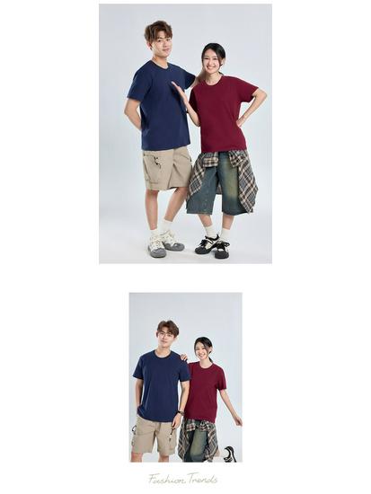 220g Casual Loose Fit Short Sleeve T-Shirt, Available in 20 Colors – Unisex Trendy Hong Kong Style