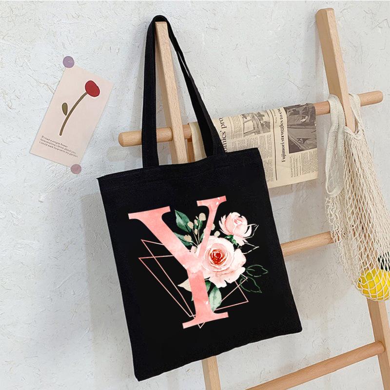 Alphabet Letter A-Z Printed Shoulder Bag Female Casual Student Crossbody Bag Large Capacity