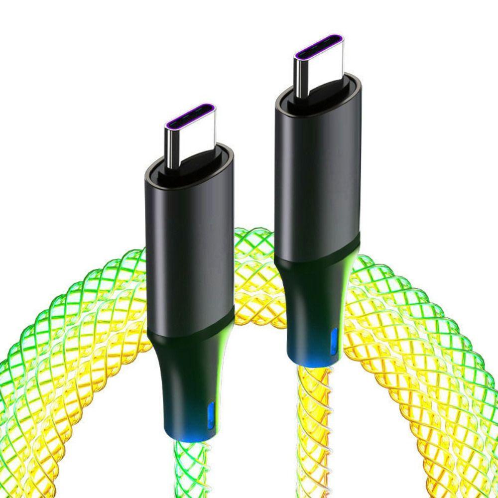 6A 66W Fast Charging Cable Type C Mobile Phone Data Cord RGB Lights Charge Cable  Phone Charging