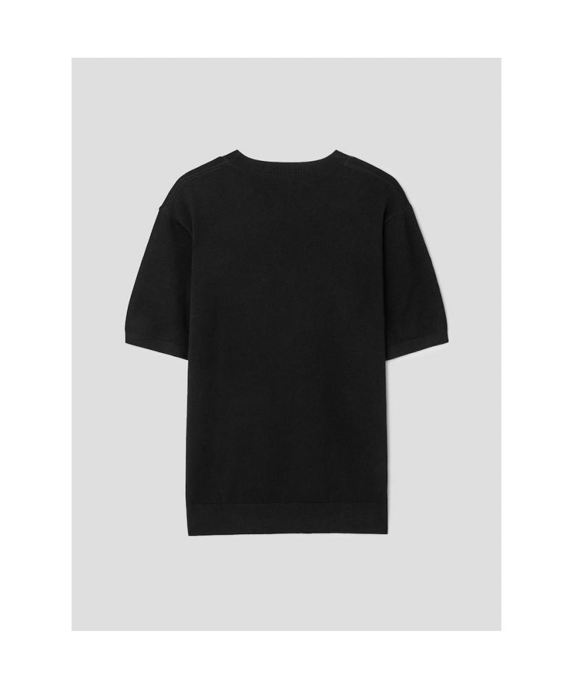 8seconds Formal Round Neck Short Sleeve Knit Black