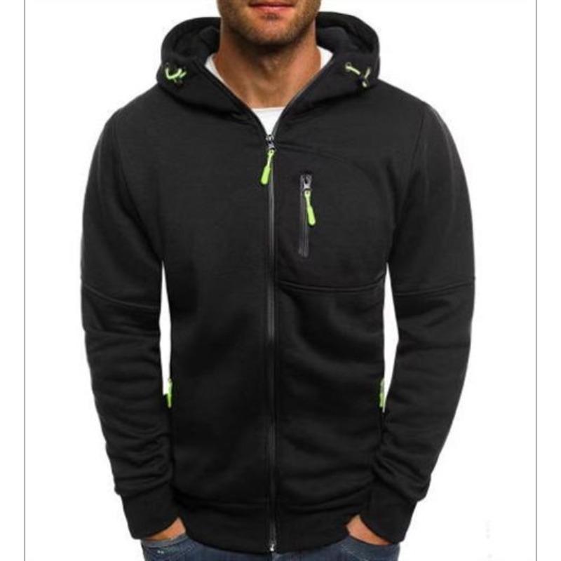 Men's New Sports Fitness Jacket Zipper Cardigan Casual Fashion All Match Sweatshirt Hooded Outerwear Autumn Winter Style