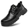 Casual men's leather shoes Elegant gentleman style Daily office  Outdoor leisure business party High quality Classic Black shoes