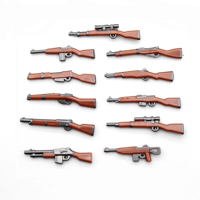 5 CM WWII Military Building Blocks American German Soviet Soldier Figures Weapons Accessories Guns Pistol Sniper Belt Mini Bricks MOC