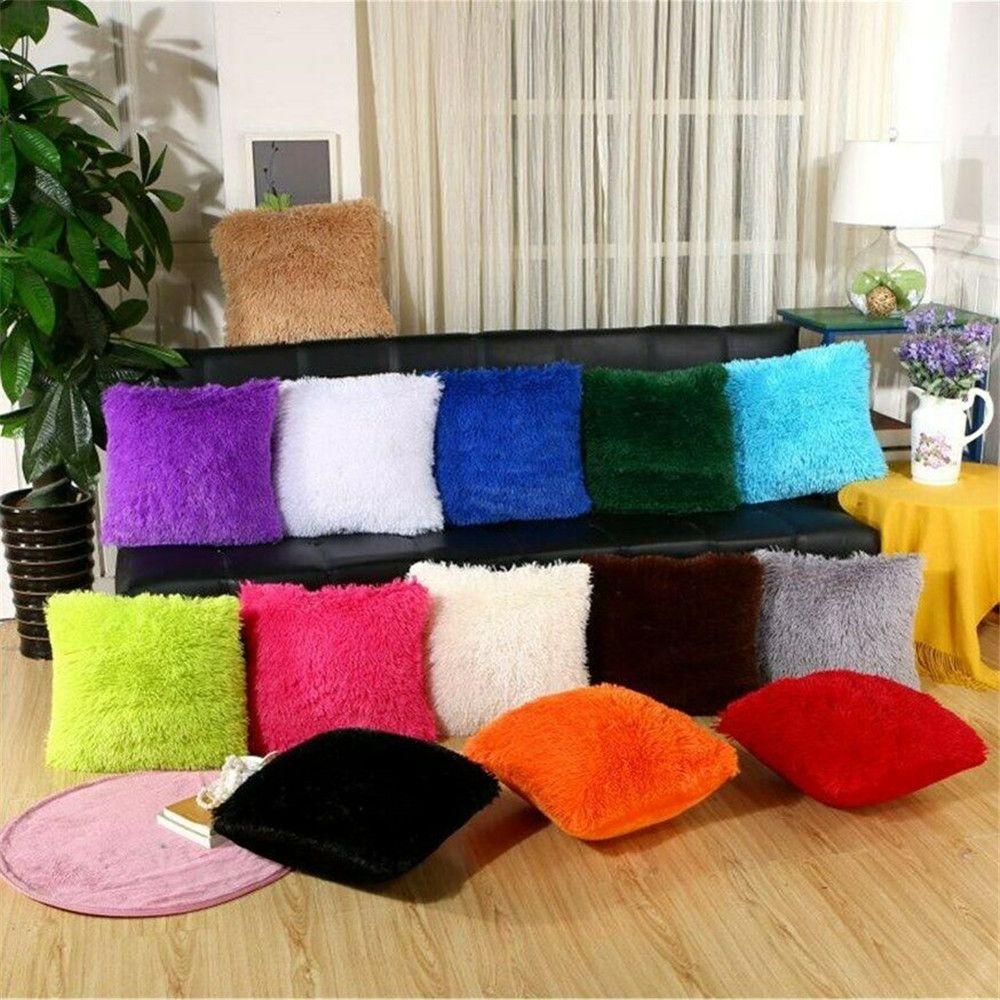 Soft Home Decor Waist Winter Warm Cushion Cover Fur Plush Throw Pillow Cases
