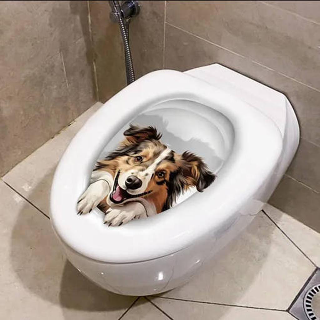 3D Toilet Wall Stickers, Bathroom Toilet Seat Cover Decoration And Self-adhesive Wall Stickers.